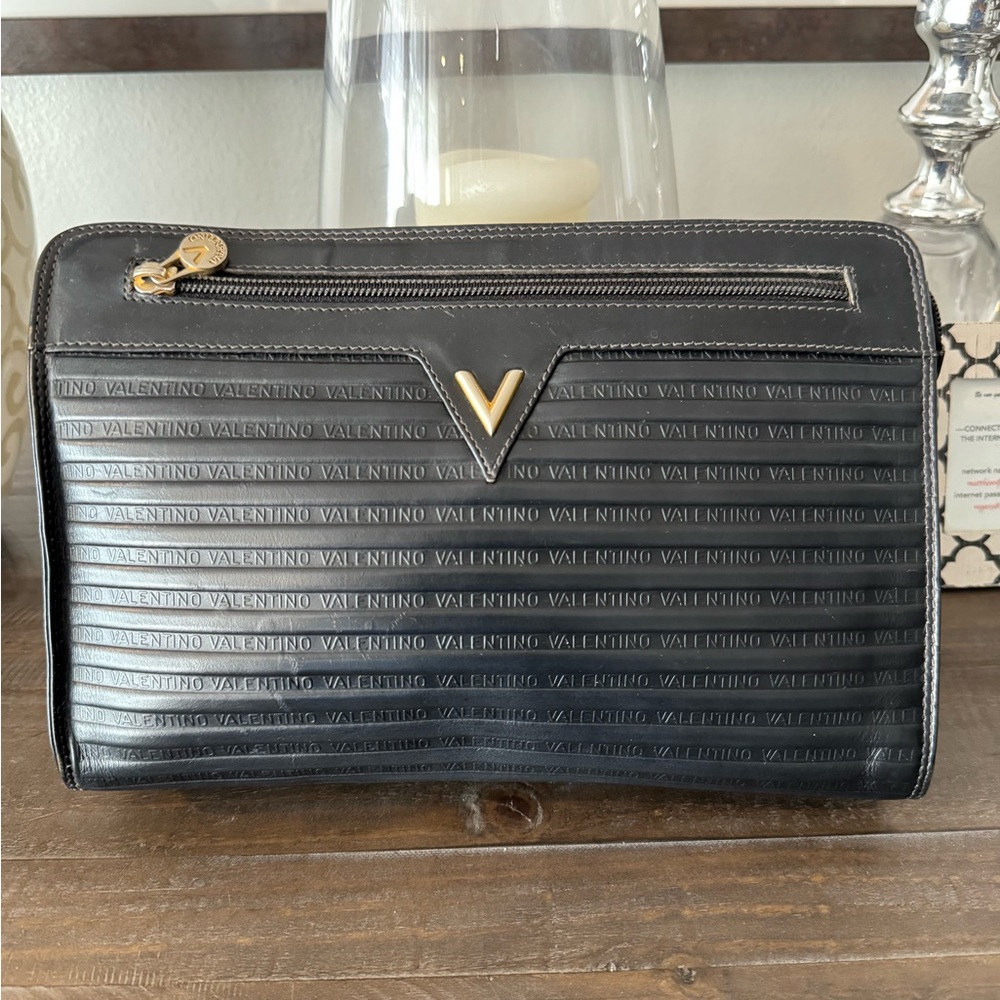 Valentino Black Unisex Clutch Bag